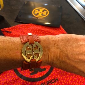 Orange leather Tory Burch bracelet